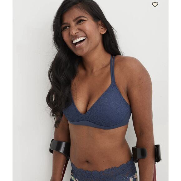 NWT Aerie Real Sunnie Wireless Push Up Blossom Lace Bra 38DD - Picture 3 of 7